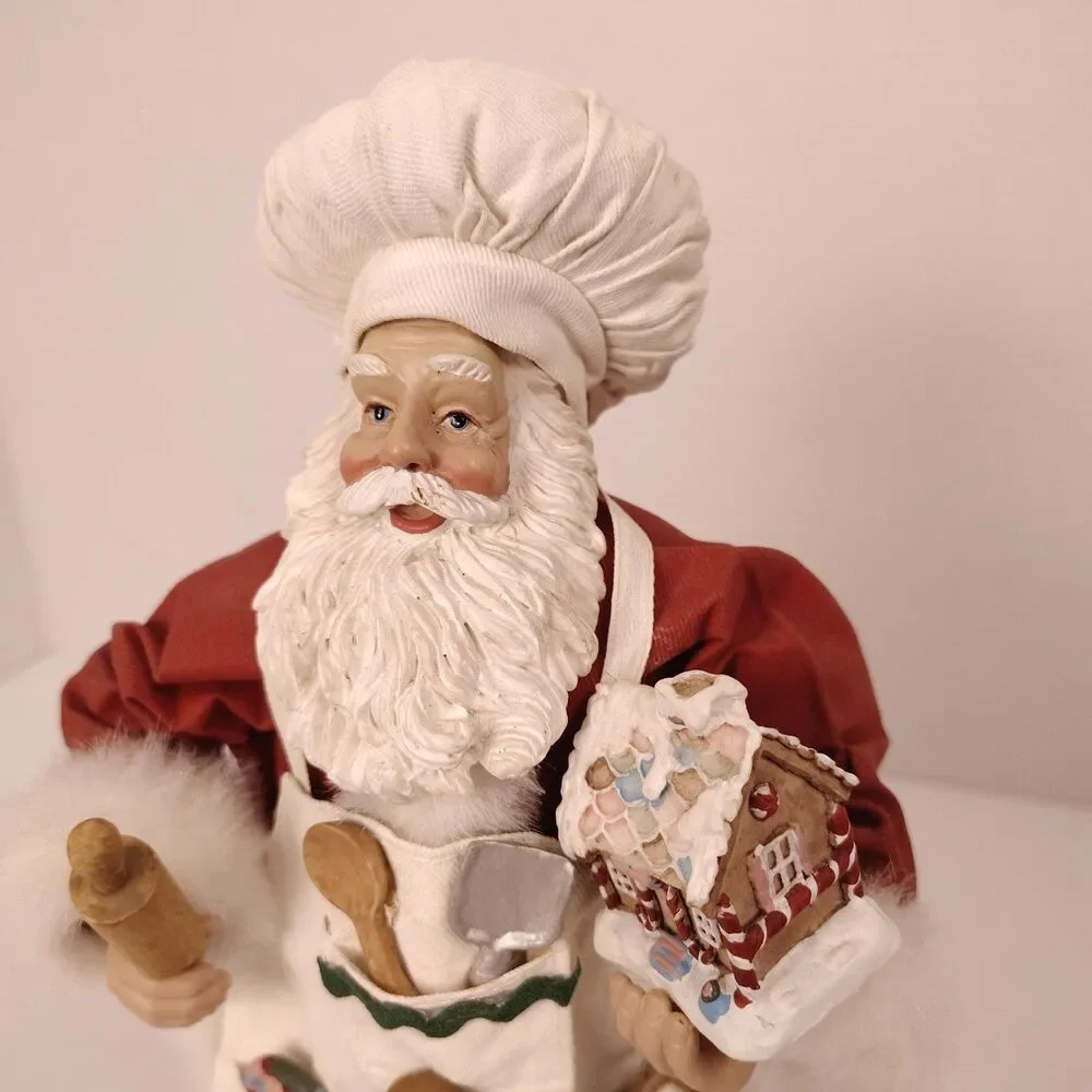 Vintage Chef Baker Santa Figurine 11” Gingerbread House Christmas Decor - Picture 3 of 10